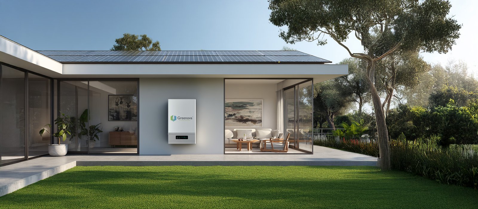 Casa con sistema de respaldo de energía