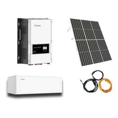 Diagrama del funcionamiento de un sistema de respaldo de energía solar en un negocio