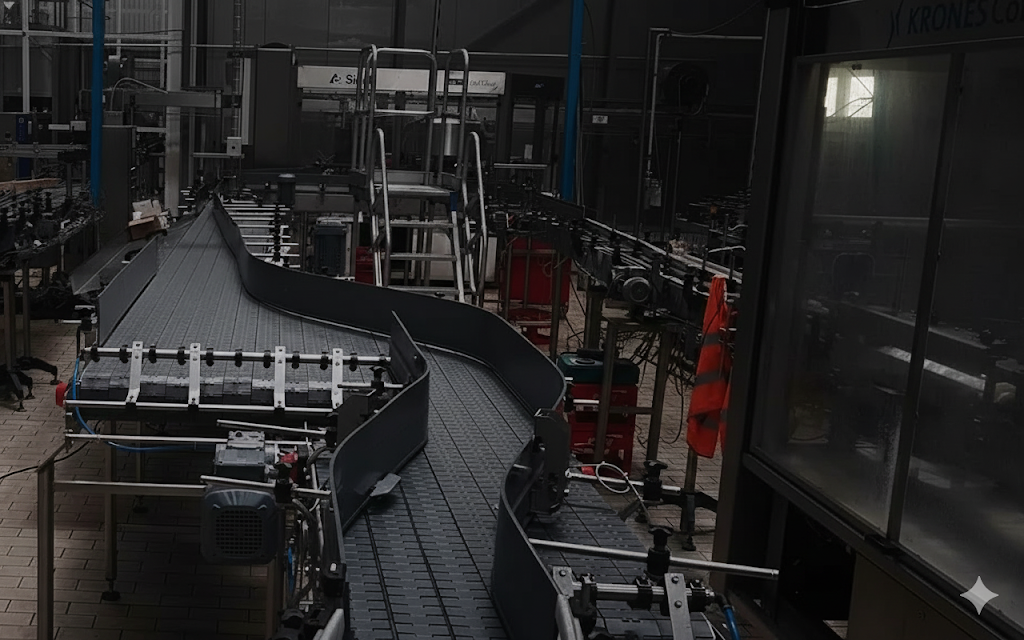 Oficina moderna pero vacía y a oscuras.